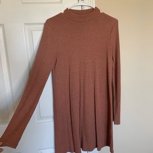 Peach crew neck sweater dress large forever 21